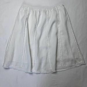 Soft Surroundings White Linen Skirt